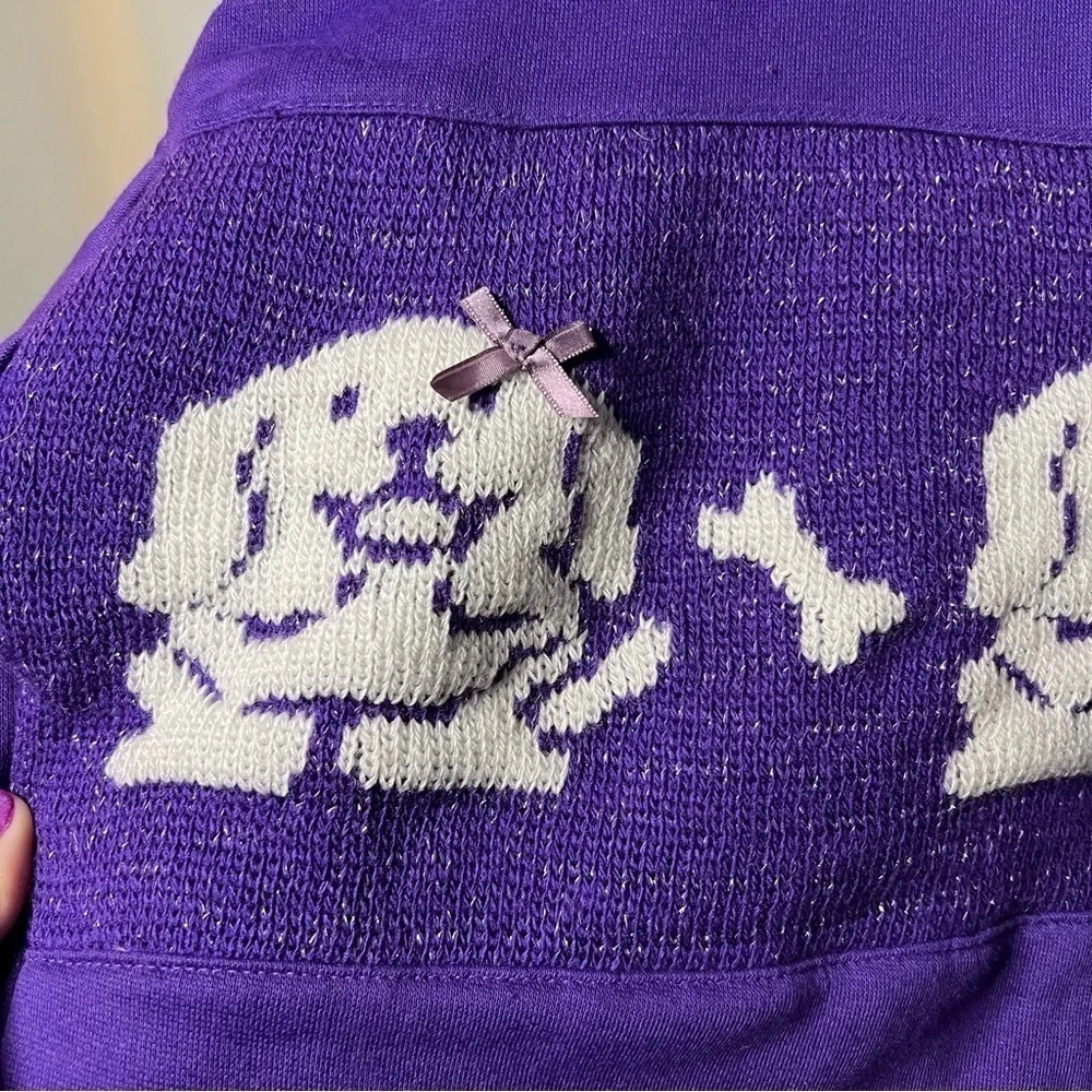 Vintage Purple and White Metallic Labrador Dog Sweater Medium - Picture 5 of 7